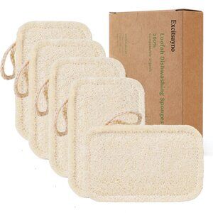 Natural Kitchen Loofah Dishwashing Sponges Eco-Friendly - Biodegradable